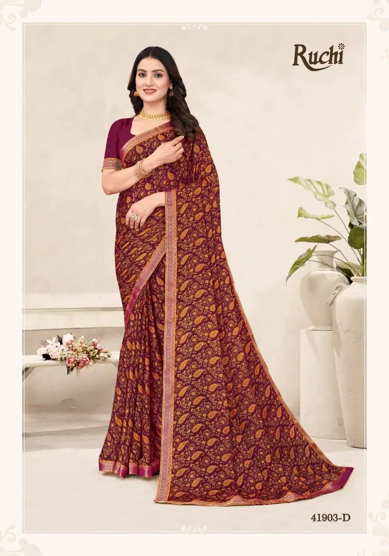 Simayaa Vol 34 By Ruchi Chiffon Daily Wear Saree Exporters In India
